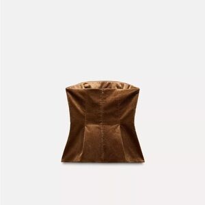 Zara Strapless Corduroy Top